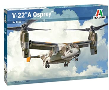 Italeri 1463 1:72 V-22 Osprey Tilt Rotor - Bausatz, Standmodellbau, Basteln, Hobby, Kleben, Plastikbausatz, detailgetreu, Mehrfarbig