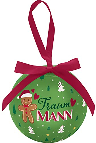 GRUSS & CO 49979 Weihnachtskugel Traummann, Kunststoff, Grün, 8,5 cm