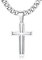 Chriscoco 925 Sterling Silber Kreuz Anhänger Halskette für Herren Damen Edelstahl Diamantschliff Figaro Kreuz Kette Halskette Poliert Abgeschrägten Kanten Kreuzanhänger Halskette