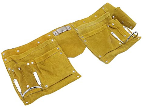 TOPINCN Heavy Duty Leather Garden Tool Apron - Multiple Pockets Quick Release Buckle Organizer For Woodworkers