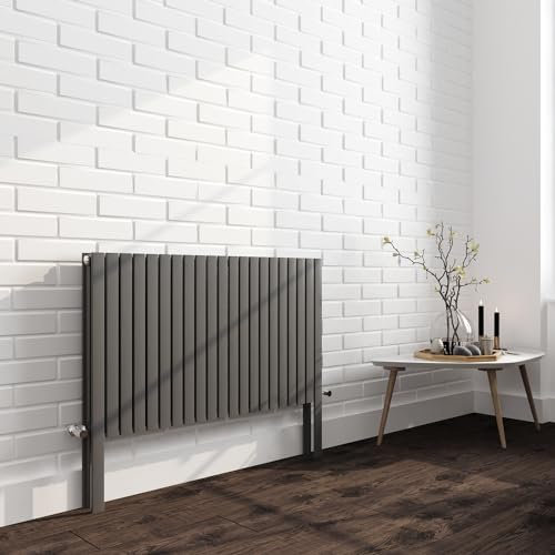 Axim Double Anthracite Designer Radiator Floor Standing High Heat Output Central Heating - 1000mm (w) x 800mm (h) - 5109 BTUs