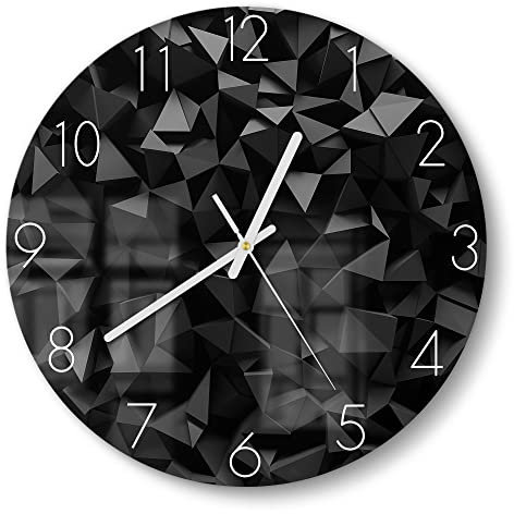 DEQORI Glasuhr | rund Ø 30 cm | Motiv Bizarre Oberfläche | ausgefallene leise Design Uhr aus Glas | Wanduhr für Wohnzimmer & Küche | moderne Hingucker Uhr für die Wand