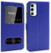 CEKA TECH Coque pour Samsung Galaxy A34 5G (6.6 Pouces), Etui Housse avec FENETRES, Pochette Magnétique pour (Samsung A34) - Bleu