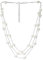 Statement Dichiarazione Collana con Pendente Tre Filoni Lunga Catena con Sintetico Bianco Perla Perlina, Elegante