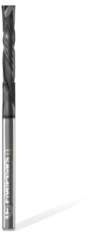 FIVEPEARS 1/8 Up&Down Cut Compression Spiral Router Bit, 3/4 Cutting Length, 2 Flute, 1/8 Shank, CNC Carbide, Wood Carving Engraving Grooving, 1 Count