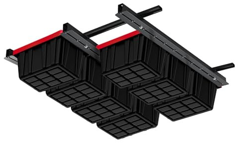 Ultrawall Rack portaoggetti da garage sopraelevato, regolabile da soffitto, resistente, per la maggior parte dei cestini/borse/contenitori, 121,9 x 121,9 cm