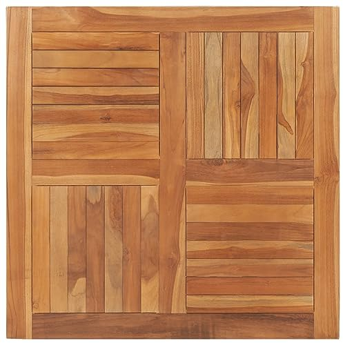 Homgoday Tischplatte Ersatztischplatte Holzplatte Schreibtischplatt Tischplatte Ersatztei für Esstisch Gartentisch Couchtisch Massivholz Teak Quadratisch 90×90×2,5 cm