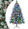 SPOTRAVEL 6 FT/7FT Pre-Lit Xmas Tree, Hinged Artificial Christmas Tree with 747/1116 Branch Tips, 350/400 LED Lights, Pine Cones & Red Berries, Holiday Decoration Tree for Home Office Party (6 FT)