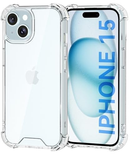 jaminben for iPhone 15 Case,Clear Protection iPhone 15 Phone Cases, Shockproof Hard iPhone15 6.1 Case