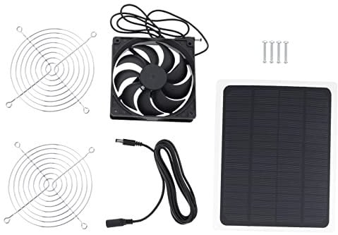 OFFSCH Solar-powered Fan for Chicken Coop w Small Doghouse Pet House Cooling System