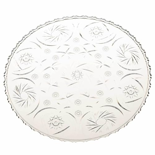 SIDCO Kuchenteller Kristall Optik Kuchenplatte Tablett Servierplatte rund Ø 30cm