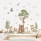 wondever Wandtattoo Waldtiere Baum Groß Kiefer Wandaufkleber Tiere Bär Fuchs Reh Wandsticker Wanddeko für Kinderzimmer Mädchen Babyzimmer