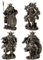 MystiCalls 4er Set Wikingerfiguren Wikinger Figur Viking mit Schwert Schild Axt