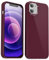 Svanove for iPhone 12 Mini Case Silicone, Glossy Soft Rubber Gel Jelly Cute Protective Plastic Simple Plain Phone Case Cover for Women Girl, Slim Thin Flexible Shockproof TPU, Burgundy Wine