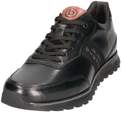 bugatti man Herren Low-Top Sneaker, Männer Sneaker, Wechselfußbett,Men,Halbschuhe,straßenschuhe,Strassenschuhe,Turnschuhe,Black (1000),43 EU/EU UK