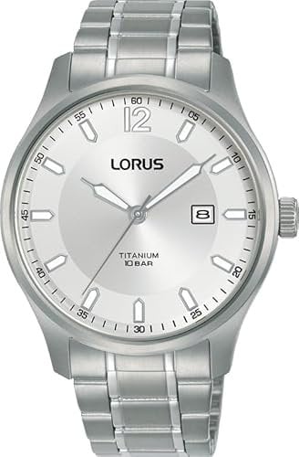 LORUS Herren Analog Quarz Uhr mit Titan Armband RH901RX9
