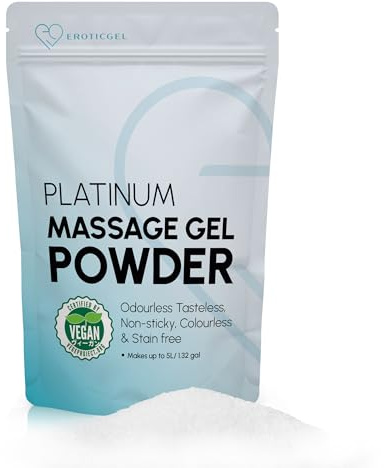 Japanisches Nuru-Gel-Pulver Platinum 50 g, wiederverschließbar, 5 l | Standardrezeptur, in Japan hergestellt. Vegan, parfümfrei, paraben- und glycerinfrei. Wasserbasiert. Ergibt 5 Liter.
