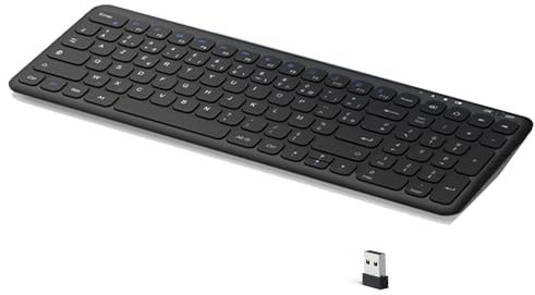 OMOTON Clavier Noir sans Fil 2.4G - Compatible Windows, Taille Complète