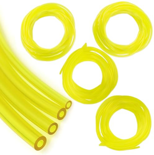 4 Sizes Strimmer Fuel Pipe,Universal Strimmer PartsFuel Line Hose Tube for Poulan Craftman Outdoor Chainsaws, Lawn Mowers, Snow Blowers, Water Pumps and Small Engines-Yellow