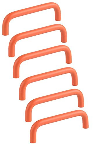 PLLJIAXUAMCLNL 6 Stück Zink-Legierung Schrank Griffe, Küche Schrank Kommode Schrank Schublade Tür zieht Garderobe Dekoration Griffe Hardware (Orange 96mm)