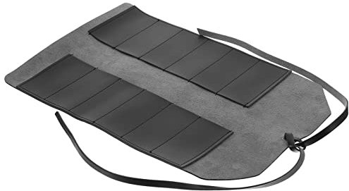 FRCOLOR de rangement pour ciseaux sacoche outils kit outils tool box valise à outils kitbag à outils capacité à outils pliant à ciseaux caisse à outils cuir Black