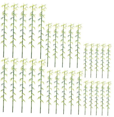 ibasenice Bambou Miniature Factice 60 Pcs en Plastique et Fil de Fer