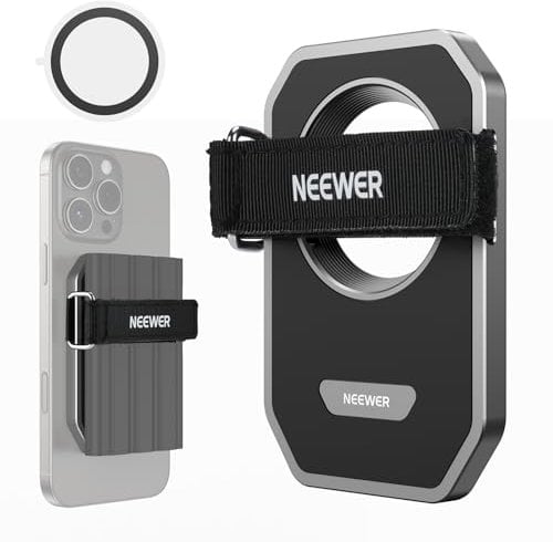 NEEWER Magnetic SSD Mount with Upgraded Touch Fastener, Phone SSD Holder Compatible with MagSafe iPhone 16 Pro Max 15 Pro Max 16 Pro 15 Pro for ProRes Video Recording Samsung Lexar SanDisk SSD, PA040