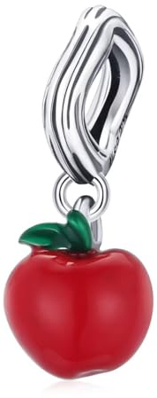 Kerraom 925 Sterling Silber Europa Charms Damen Charm Halskette, Kirsche, Roter Apfel, Chili, Lotosblume, Lila Blume, Keltischer Knoten Dekorative Charms Armband oder Halskette Mädchen Geschenk