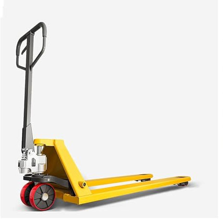 Transpalette Manuel Robuste, Chariot Elevateur Compact avec Vérin Intégré, Roues Résistantes, Utilisation en Entrepôts, Usines et Quais(Yellow)