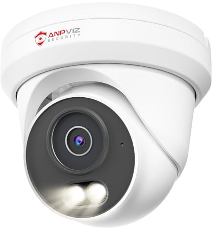 Anpviz 6MP PoE IP Kamera Outdoor, 3K Überwachungskamera Aussen | Smart Farbig Nachtsicht, Personen/Autoerkennung, Eingebautes Mikrophon, Ganzmetall, 2.8mm Objektiv, Kein Netzteil, IP66