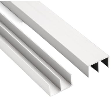 Schiebetürschiene for Fenster und Glas, mit Bergnut, verdickte Vitrine, Doppelschiene, Einzelschiene mit Riemenscheibe aus Aluminiumlegierung, 2,5 cm Breite, 2 Stück(50cm)