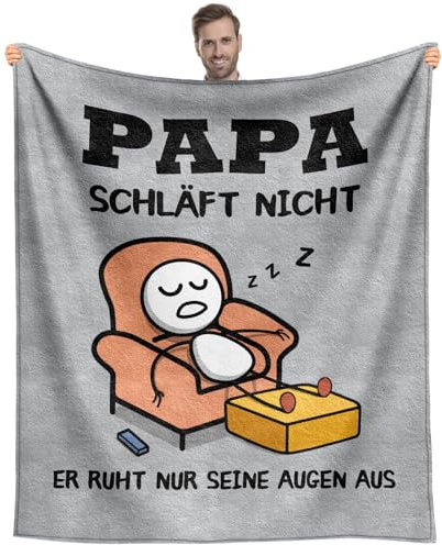 SDOES Vatertagsgeschenk für Papa, Papa Geschenk, Geburtstagsgeschenk für Vater, Kuscheldecke Geschenk für Vater von Tochter und Sohn (1.3 X 1.5 M Flanell)