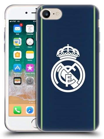 Head Case Designs Offizielle Real Madrid CF Dunkelblau Abzeichen Gelhülle [Militärischer Schutzgrad] Kompatibel Mit Apple iPhone 7/8 / SE 2020 & 2022 Und Kompatibel Mit MagSafe