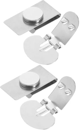 Edelstahl Magnetischer Krawattenhalter, Silber, 2 Paar