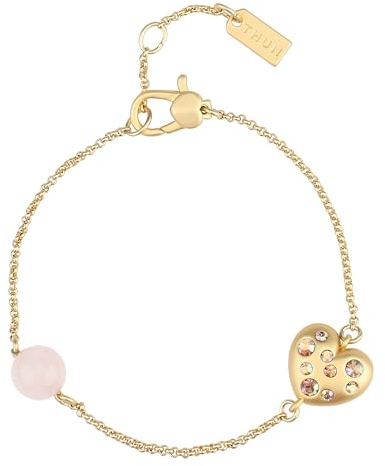 Bracciale cuore con brillanti e perla rosa