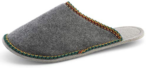 Pantoffelmann Pantofole per ospiti in feltro con bordatura multicolore I Ciabatte pieghevoli per invitati in diversi colori e taglie I Pregiate pattine robuste per ospiti I Made in Germany