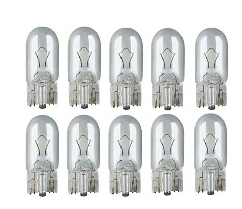 INION 10x Stück – W3W - T10-12V - 3W - W2.1x9.5d KFZ Beleuchtung Glühlampe Glassockellampe Glühbirne Soffitte Autolampen