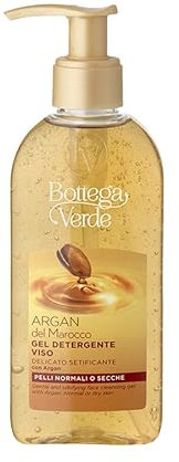 Bottega Verde - Argan del Marocco, Gel Detergente Viso, 200 ml, con Argan, Delicato Setificante, per Pelli Normali o Secche