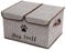 Dog toy box basket storage with lid perfect basket for dog toys grooming stuff living room playroom closet home organization - LightGray