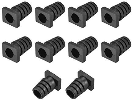 sourcing map Strain Relief Boots 19mm PVC Cord Protector Cover Sleeve for 2 AWG Electrical Cables Black 10Pcs