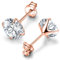 day.berlin Damen Ohrstecker in Rosegold 18k vergoldet, 925 Sterling Silber mit 7mm Zirkonia Kristall, Ohrringe rhodiniert, nickelfrei und wasserfest