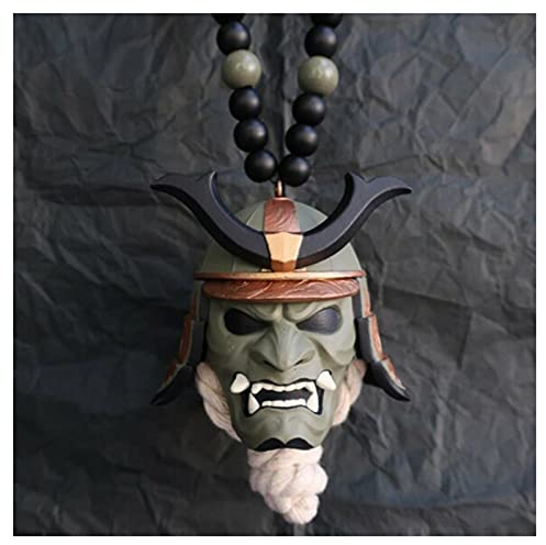 Syfinee Hannya Japanisch oni Maske Anhänger - Helm Samurai Kabuto Auto Rückspiegel Anhänger, Japanische Samurai Demon Oni Auto Deko