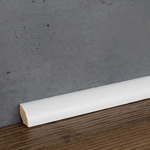PROVISTON | Viertelstableiste | Massivholz | 12 x 12 x 2000 mm | Abachi Weiß | Fußleiste | Sockelleiste | 10 Meter