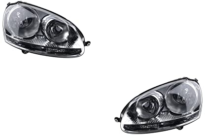 Johns, Scheinwerfer Satz H7/H7 links & rechts chrom kompatibel zu VW Golf 5 V ab 10/03-