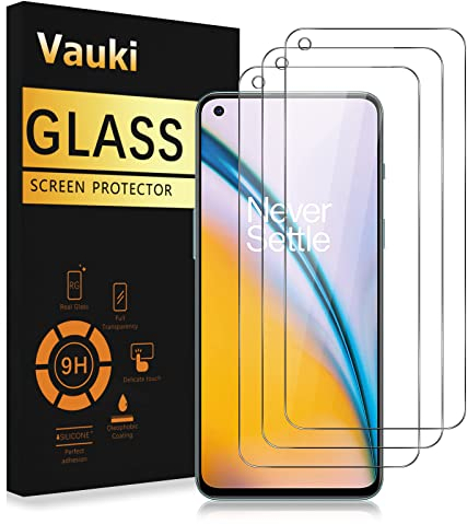 Vauki Lot de 3,Verre Trempé pour OnePlus Nord 2 5G/2T Vitre Protection Écran,Film HD Dureté 9H Glass Ultra Résistant Anti Rayures avec Haute Transparence à 99% Sans Bulles