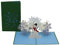 design3dkarten® Schneemann mit Schneeflocke, Winterlandschaft Weihnachtskarte, 3D-karte, klappkarte, Pop Up Karte