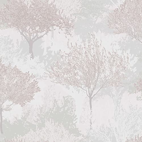 Superfresco Easy Birch Forest Mauve Wallpaper | Paste The Wall | Grey/Purple Trees | Eco-Friendly