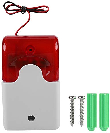 Wired Strobe Sirene Sound Alarm Strobe Blinklicht Sound Sirene für Home Hotel, Sound and Light Alarm System, Strobe Blinkendes Rotes Licht, 150mal/min 12V DC