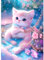 AIRDEA DIY Rosa Katze Diamond Painting Set Erwachsene Kinder, Blumen Diamant Painting Bilder 5D Kätzchen Diamant Kunst Fantasie Diamant Malerei Set Cross Stickerei Malerei Kits für Heimdekor 30x40 cm