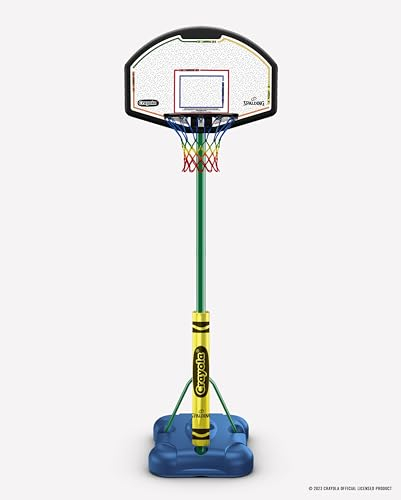Spalding X Crayola Basketballkorb mit Mini-Markierungs-Set, 81,3 cm, Öko-Verbundwerkstoff, tragbar